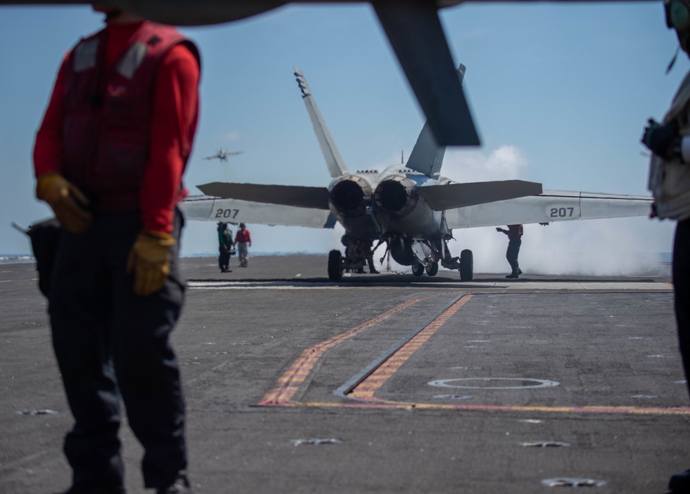 The Harry S. Truman Carrier Strike Group is on a scheduled deployment in the U.S. Sixth Fleet area of operations in support of naval operations to maintain maritime stability and security.