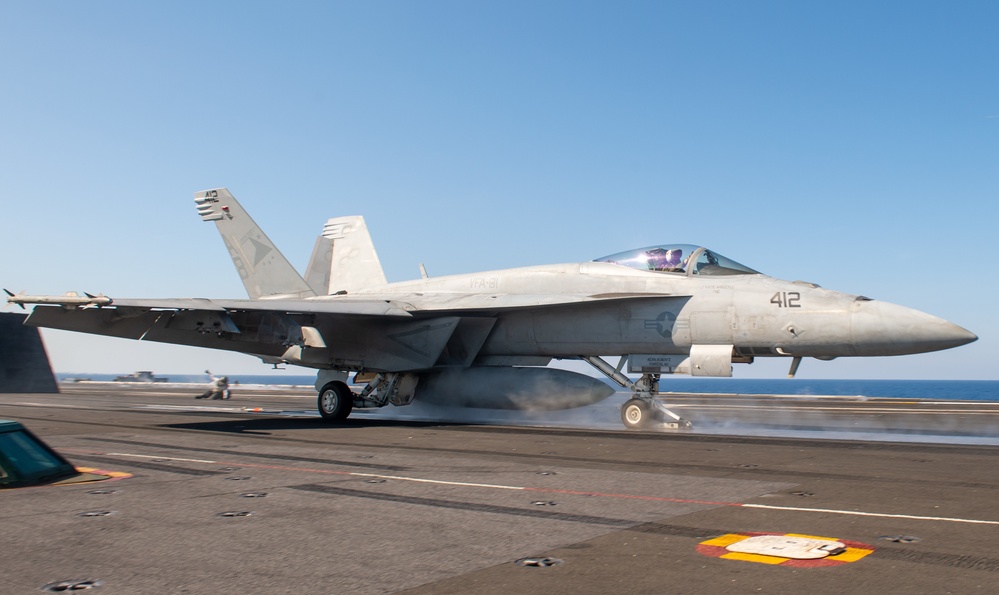 The Harry S. Truman Carrier Strike Group is on a scheduled deployment in the U.S. Sixth Fleet area of operations in support of naval operations to maintain maritime stability and security.