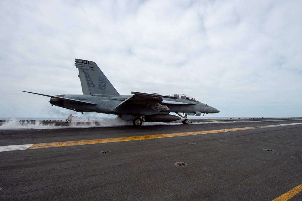 The Harry S. Truman Carrier Strike Group is on a scheduled deployment in the U.S. Sixth Fleet area of operations in support of naval operations to maintain maritime stability and security.