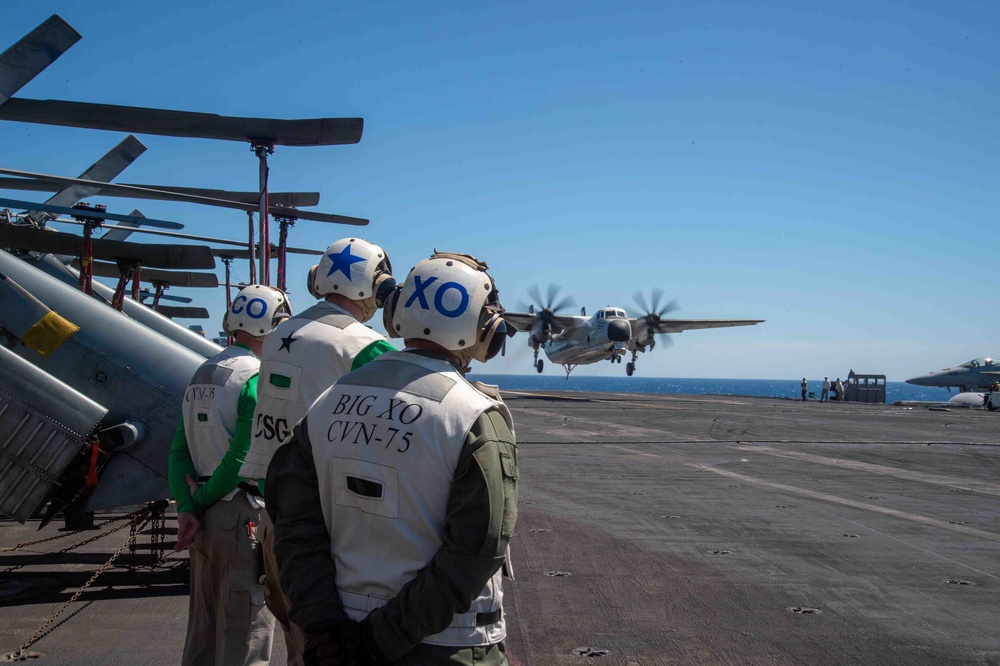 The Harry S. Truman Carrier Strike Group is on a scheduled deployment in the U.S. Sixth Fleet area of operations in support of naval operations to maintain maritime stability and security.