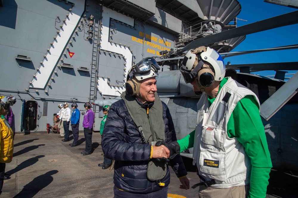 The Harry S. Truman Carrier Strike Group is on a scheduled deployment in the U.S. Sixth Fleet area of operations in support of naval operations to maintain maritime stability and security.