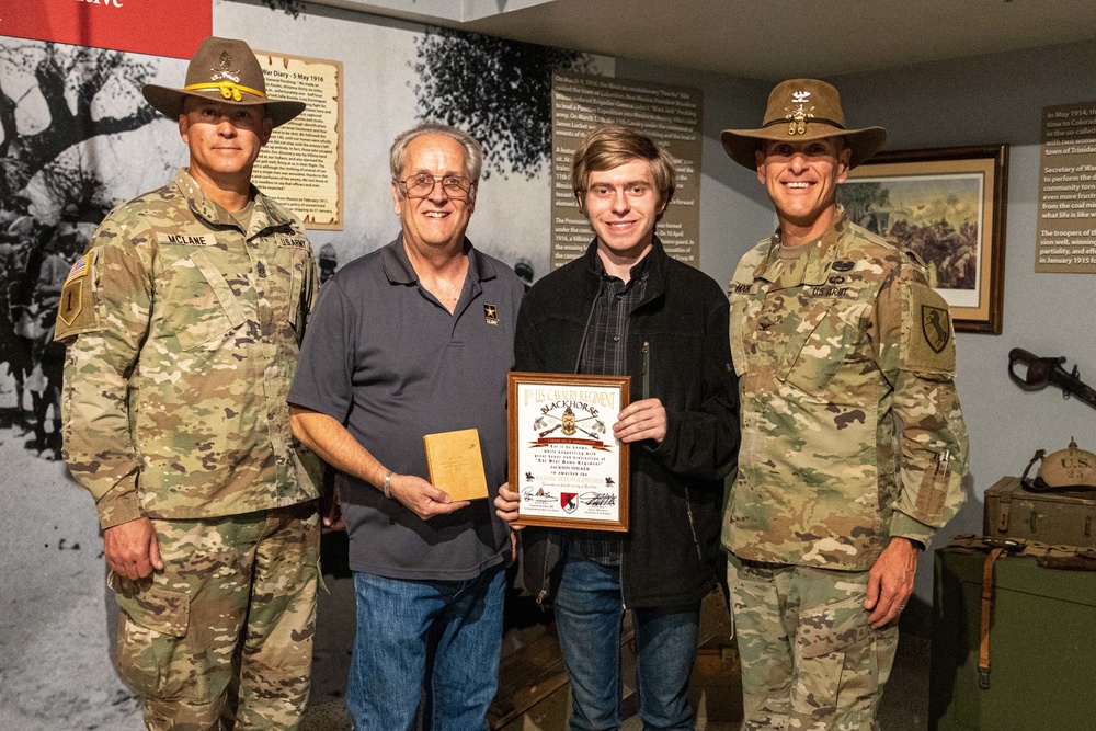 San Jose student delivers cavalry artifact to 11th ACR