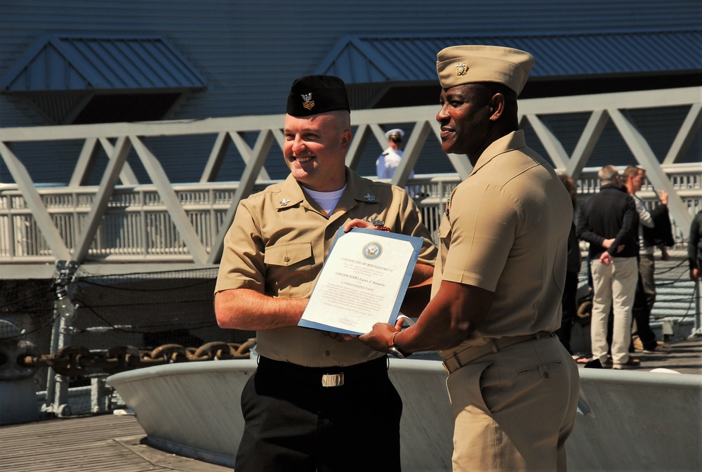 Naval Museum hosts a reenlistment ceremony