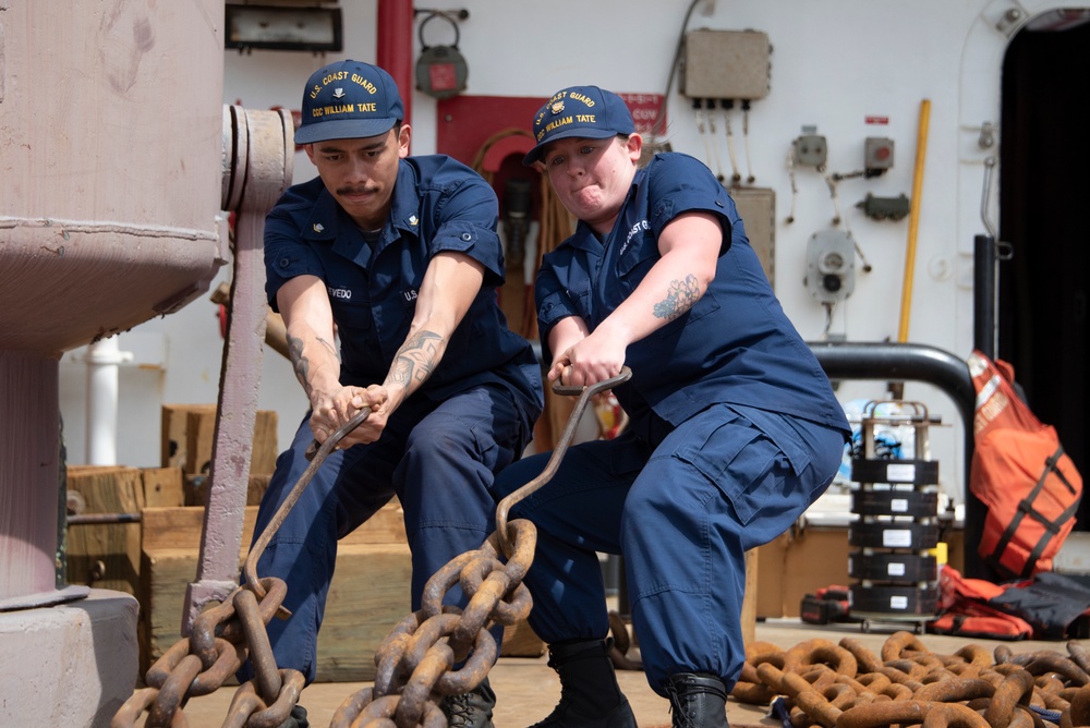 USCGC William Tate Works on Buoys on Delaware River