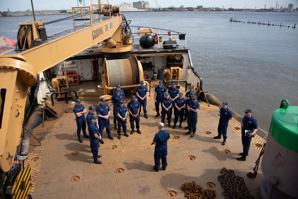 Master Chief Petty Officer of Coast Guard Reserve Visits USCGC William Tate