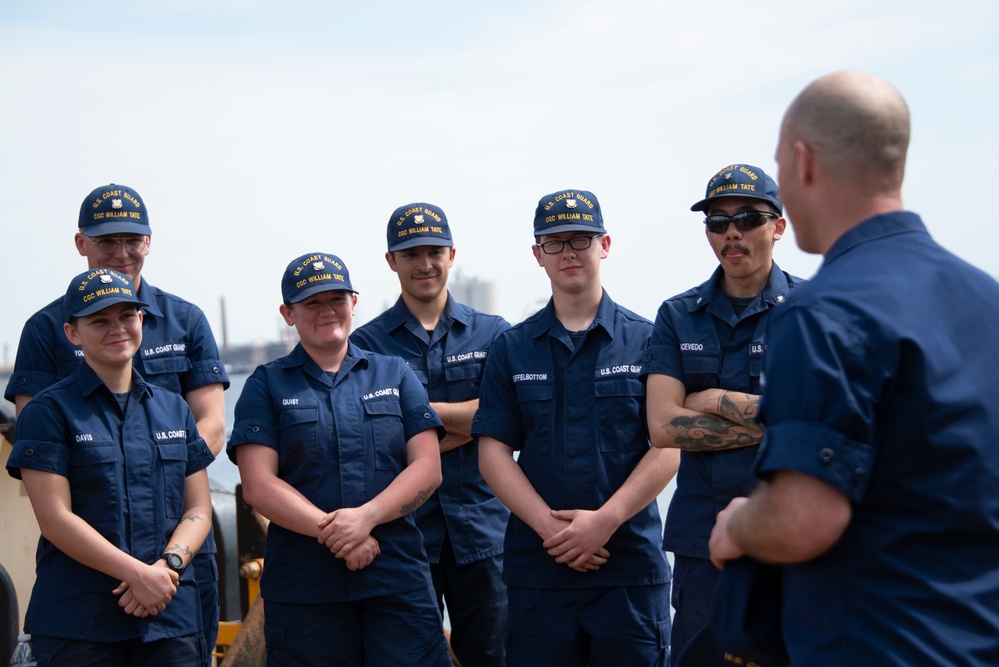 Master Chief Petty Officer of Coast Guard Reserve Visits USCGC William Tate