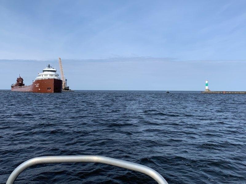 U.S. Coast Guard responds to commercial bulk carrier aground in Muskegon