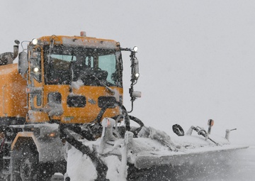 Dirt Boyz work tirelessly to clear airfield amidst blizzard