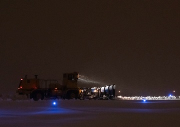 Dirt Boyz work tirelessly to clear airfield amidst blizzard