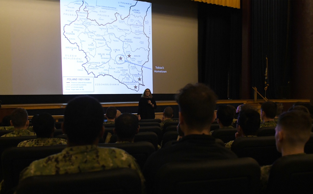 Daughter and daughter-in-law of Holocaust survivors speaks to SCSTC and SWESC Great Lakes Sailors.