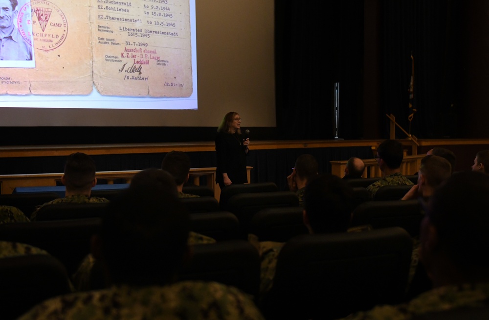 Daughter and daughter-in-law of Holocaust survivors speaks to SCSTC and SWESC Great Lakes Sailors.