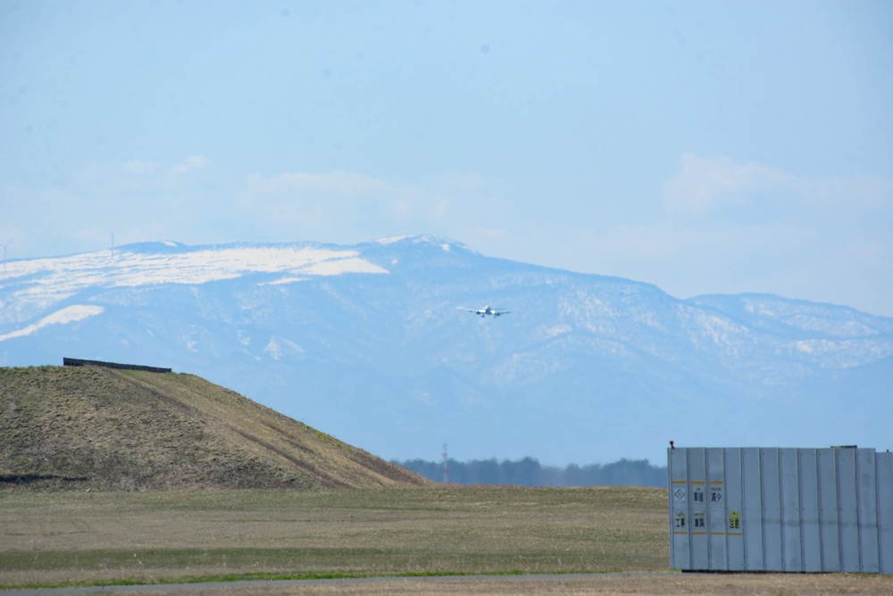 P-8A Poseidon Aircraft Prepares to Land at Misawa AFB