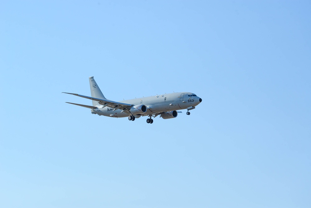 VP-8 P-8A Prepares to Land at Misawa AFB