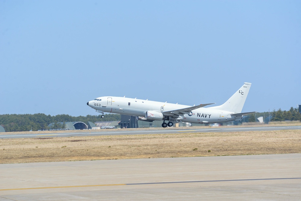 P-8A Poseidon Takes off from Misawa Air Base