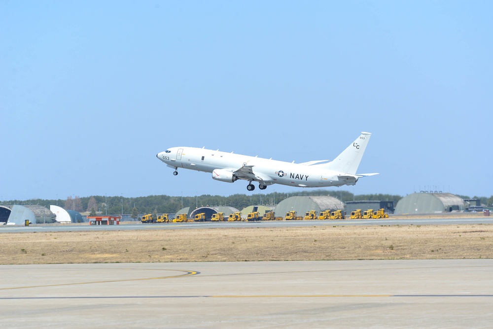 P-8A Poseidon Takes off from Misawa Air Base