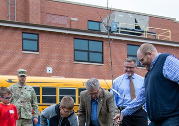 Community plants Arbor Day trees at Nebraska National Guard Museum