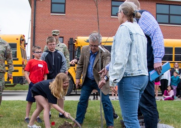 Community plants Arbor Day trees at Nebraska National Guard Museum
