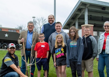 Community plants Arbor Day trees at Nebraska National Guard Museum