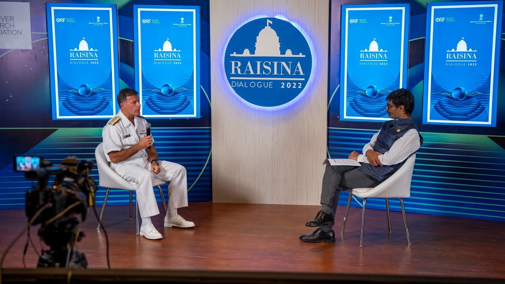 USINDOPACOM Commander Adm. John Aquilino travels to India for the Raisina Dialogue 2022