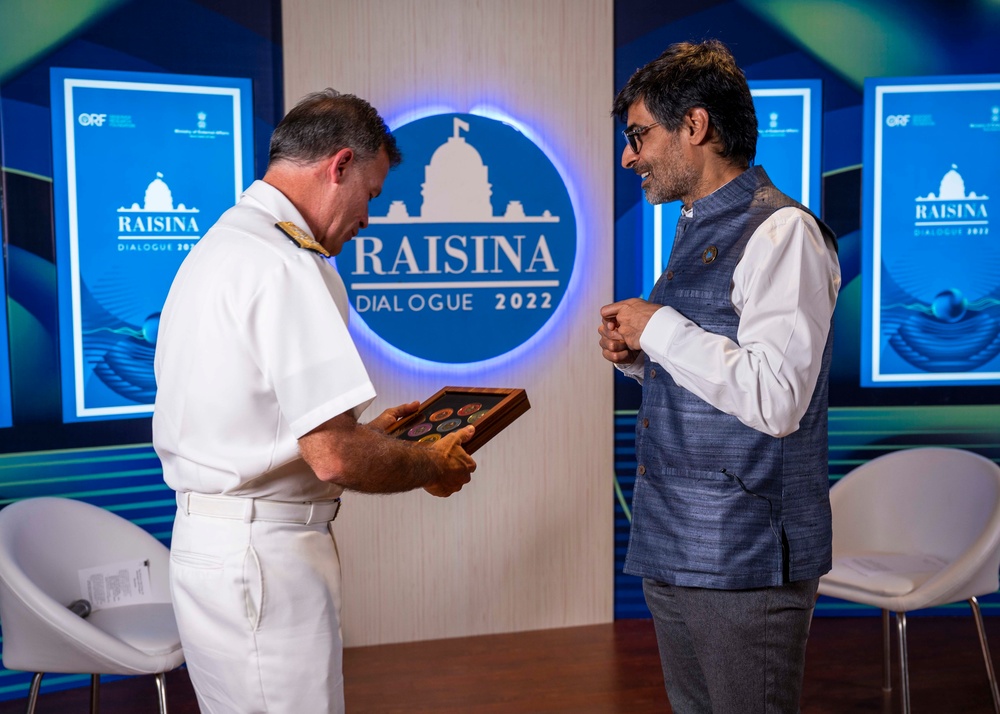 USINDOPACOM Commander Adm. John Aquilino travels to India for the Raisina Dialogue 2022