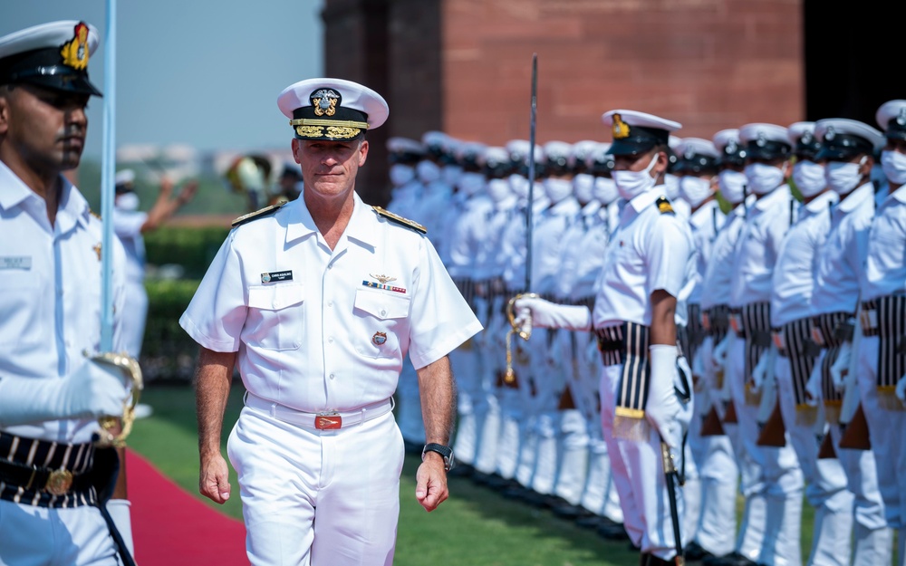 USINDOPACOM Commander Adm. John Aquilino travels to India for the Raisina Dialogue 2022