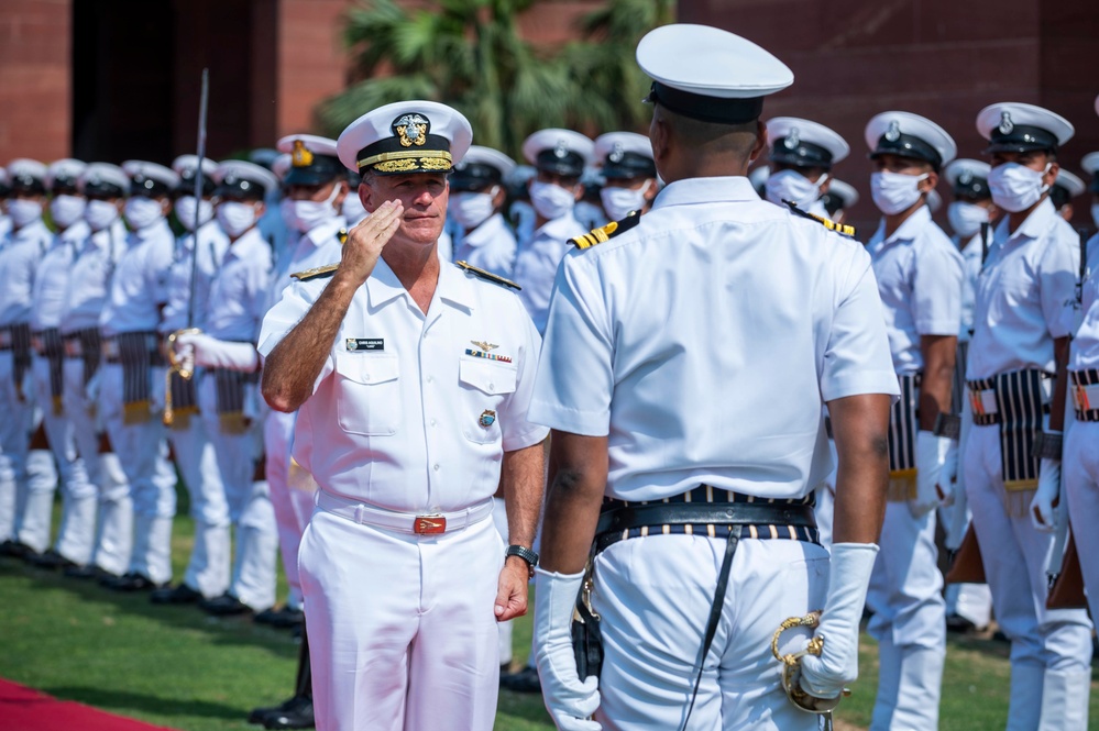 USINDOPACOM Commander Adm. John Aquilino travels to India for the Raisina Dialogue 2022