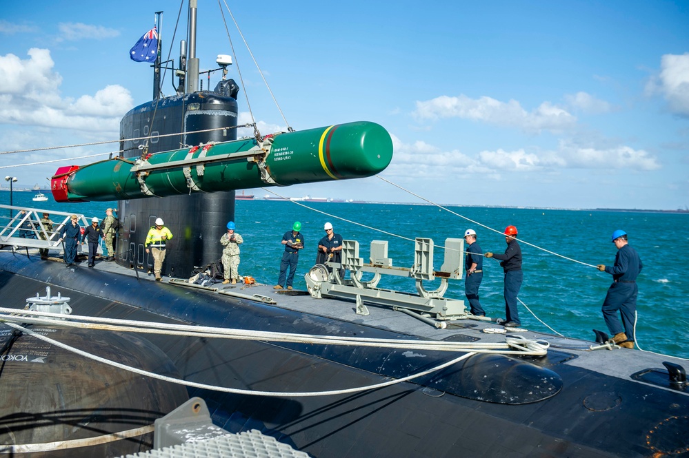 USS Springfield Conducts Weapons Handling Exercise with Harpoon Inert Training Shape