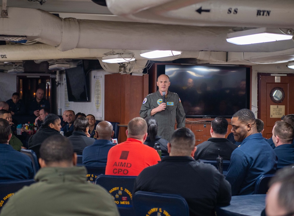 The Harry S. Truman Carrier Strike Group is on a scheduled deployment in the U.S. Sixth Fleet area of operations in support of naval operations to maintain maritime stability and security.