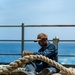 USS Carl Vinson (CVN70) Sailors Restore Frayed Mooring Lines