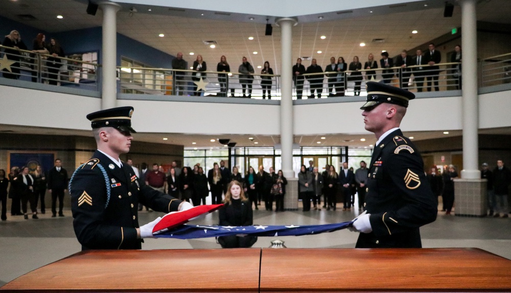 Iowa Honor Guard gives memorial demonstration to mortuary affairs students