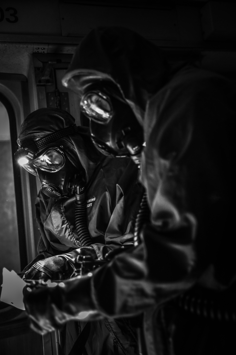 Chemical Reconnaissance Team in black and white