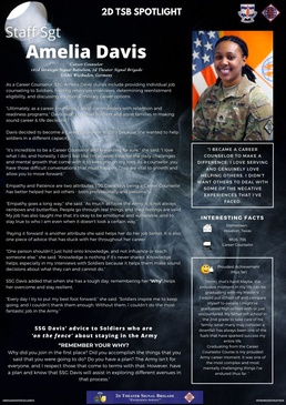2d TSB #Spotlight - SSG Amelia M. Davis