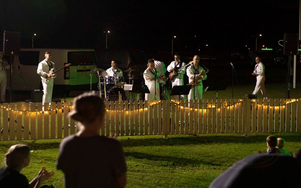 U.S. 7th Fleet Band performs at Elliot Springs Pop Up Food Truck Event