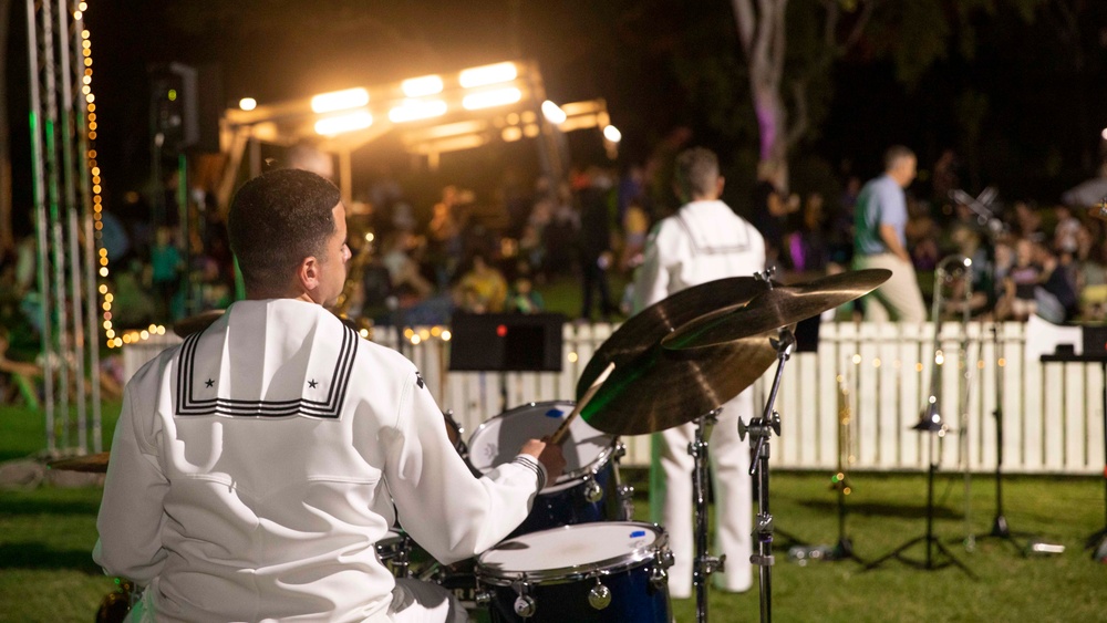 U.S. 7th Fleet Band performs at Elliot Springs Pop Up Food Truck Event