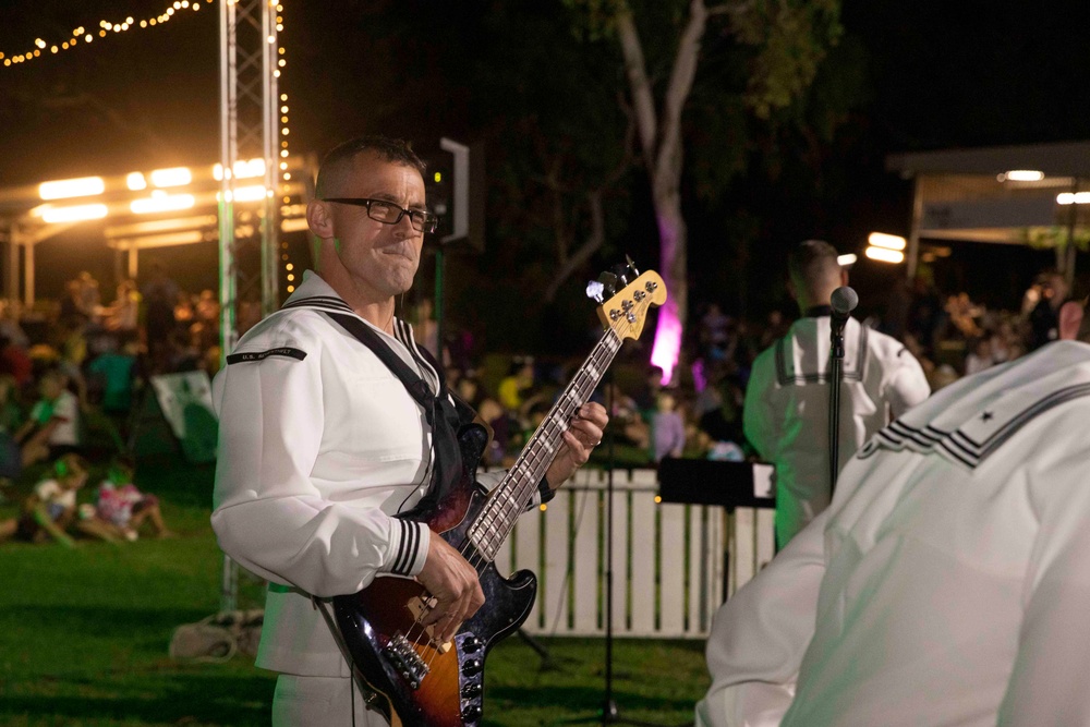 U.S. 7th Fleet Band performs at Elliot Springs Pop Up Food Truck Event