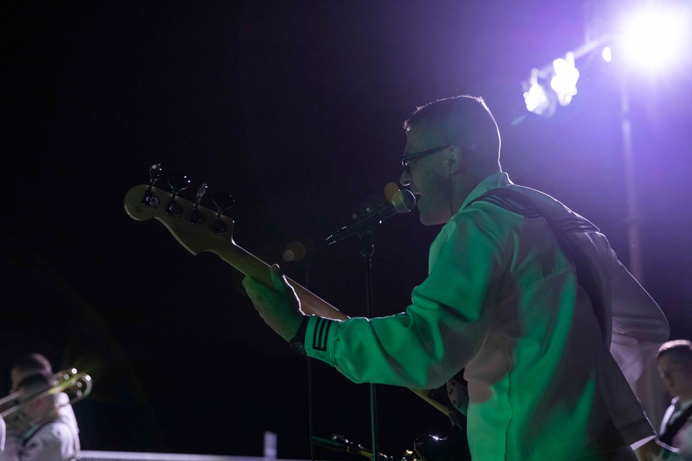 U.S. 7th Fleet Band performs at Elliot Springs Pop Up Food Truck Event