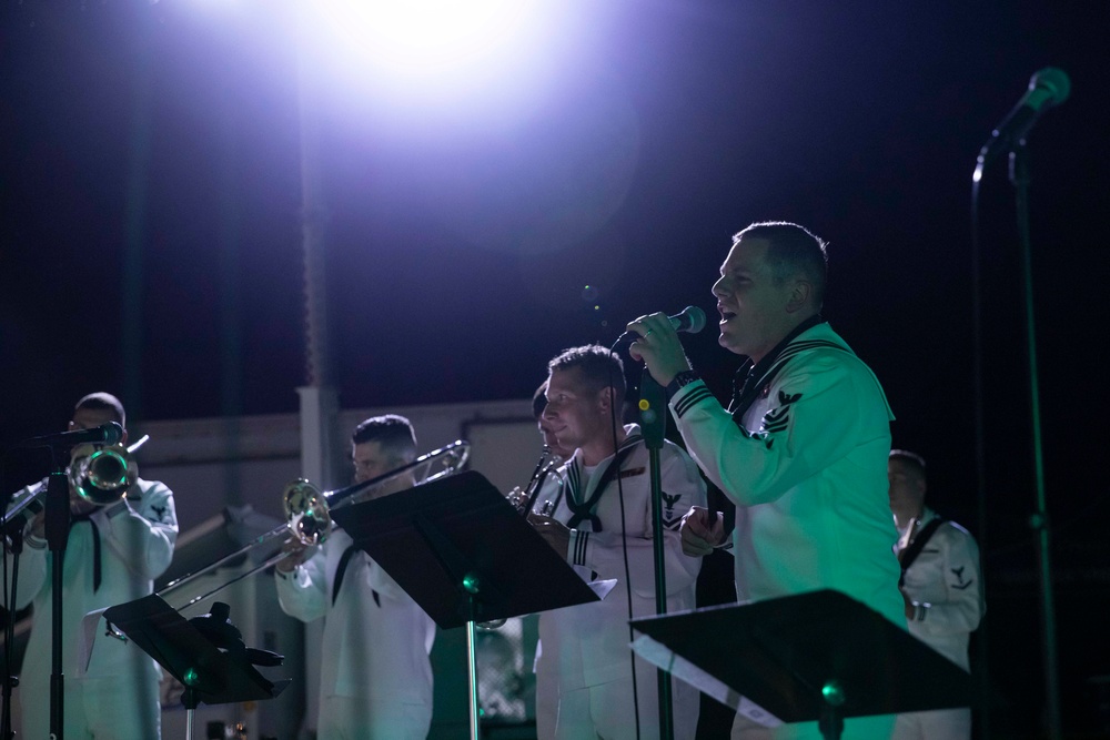 U.S. 7th Fleet Band performs at Elliot Springs Pop Up Food Truck Event