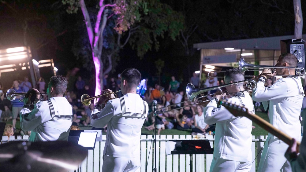 U.S. 7th Fleet Band performs at Elliot Springs Pop Up Food Truck Event