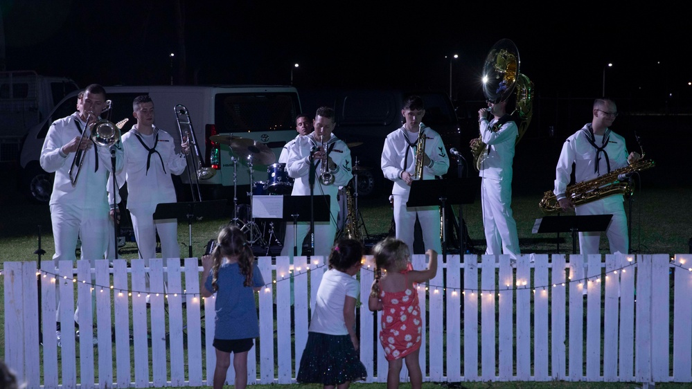 U.S. 7th Fleet Band performs at Elliot Springs Pop Up Food Truck Event