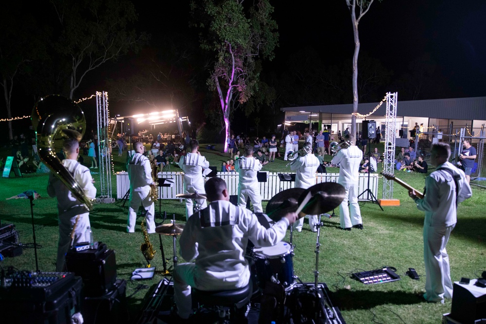 U.S. 7th Fleet Band performs at Elliot Springs Pop Up Food Truck Event