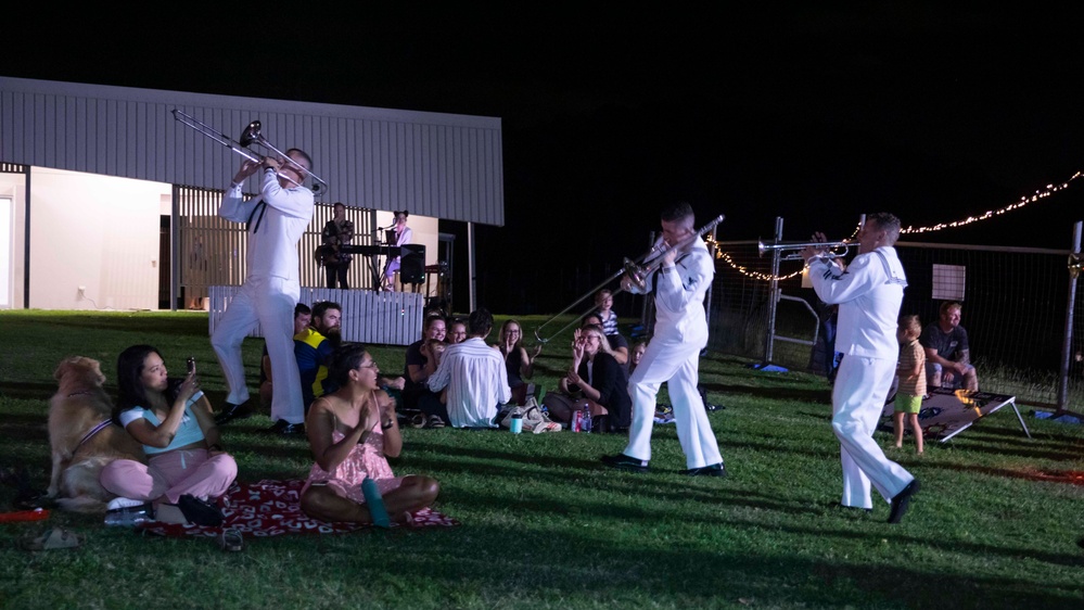 U.S. 7th Fleet Band performs at Elliot Springs Pop Up Food Truck Event