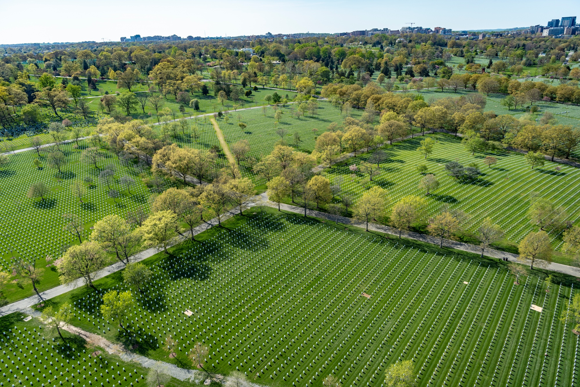 Aerial view of Arlington National Cemetery