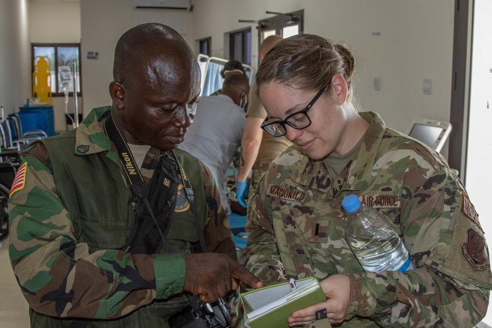 Michigan Guard and Liberian counterparts at 14 Military Hospital