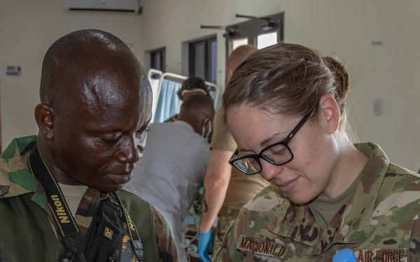 Michigan Guard and Liberian counterparts at 14 Military Hospital