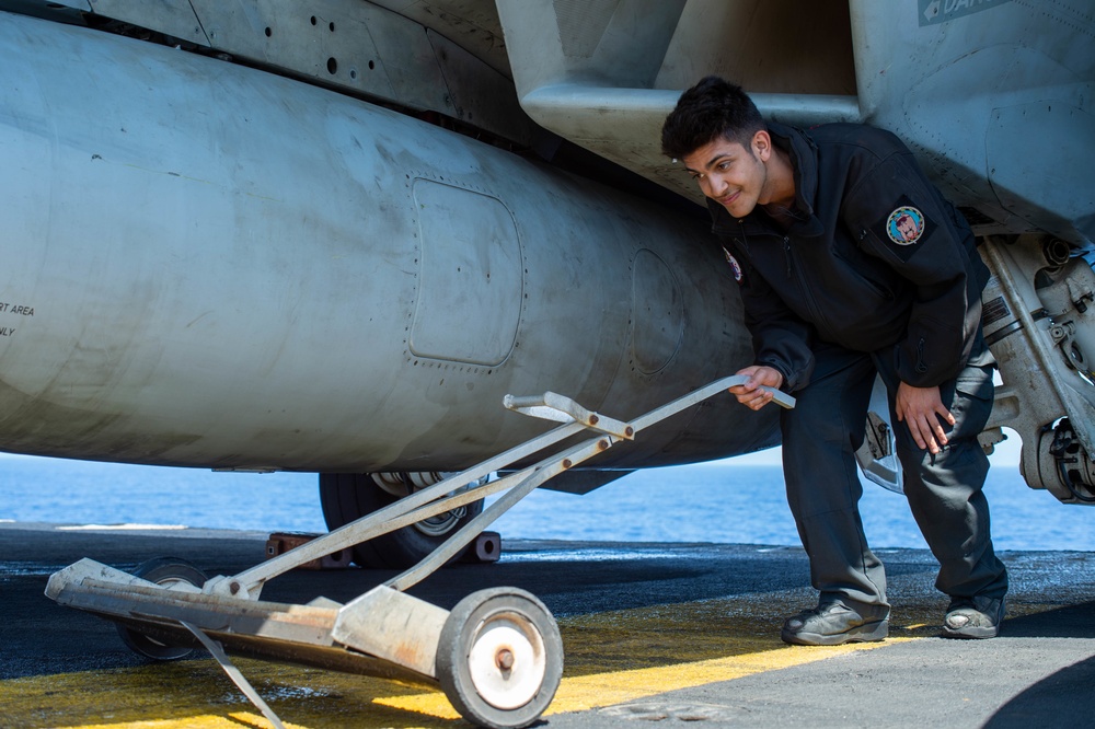 The Harry S. Truman Carrier Strike Group is on a scheduled deployment in the U.S. Sixth Fleet area of operations in support of naval operations to maintain maritime stability and security.