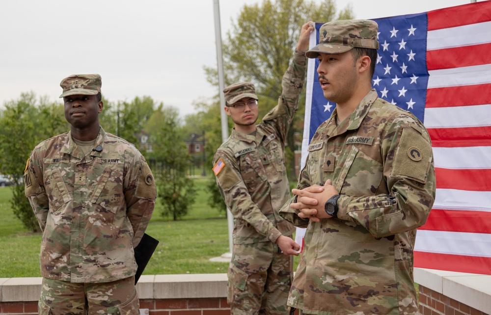 Spc. Alejandro Lopez-Flores reenlistment ceremony