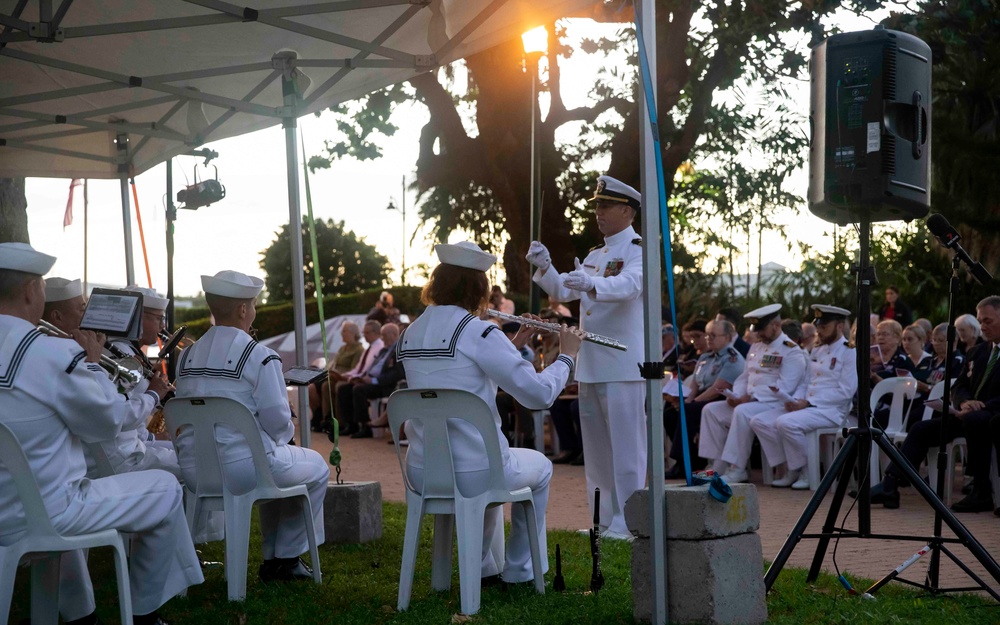 U.S. 7th Fleet Band perform at Battle of Coral Sea commemoration ceremony in Townsville
