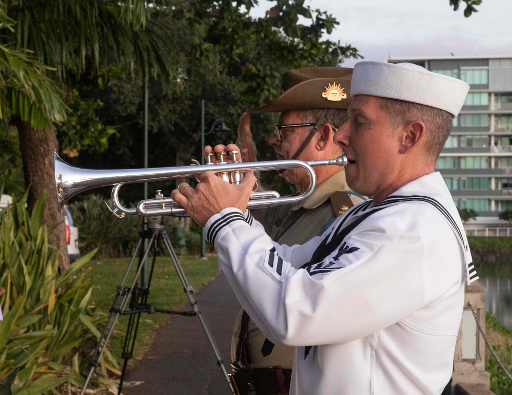 U.S. 7th Fleet Band perform at Battle of Coral Sea commemoration ceremony in Townsville