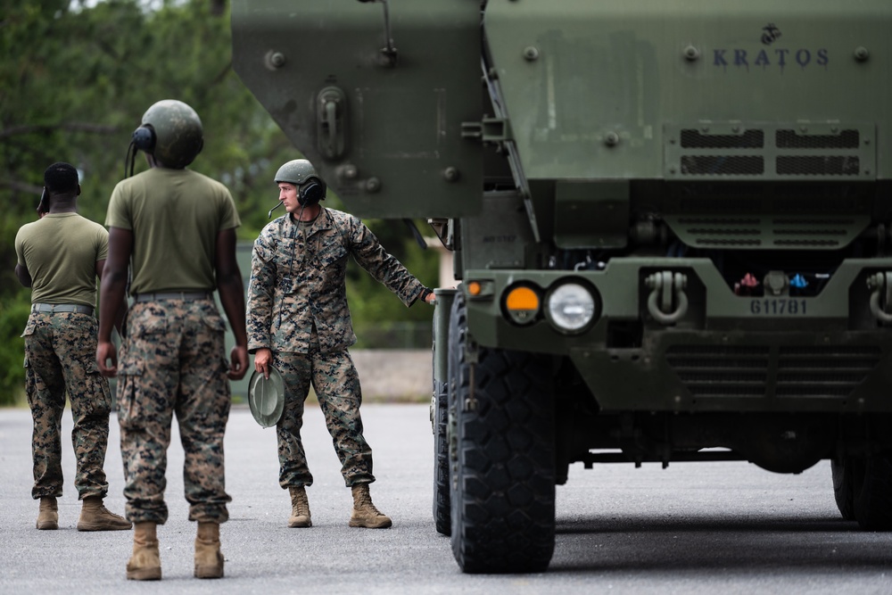 U.S. Marines prepare HIMARS for Emerald Warrior 22.1
