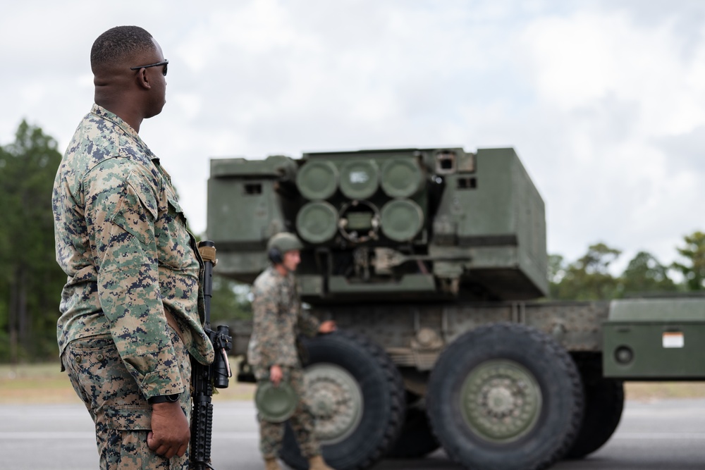 U.S. Marines prepare HIMARS for Emerald Warrior 22.1